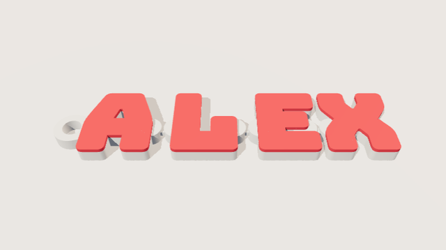 Make an articulated name keychain for 3D printing. ALEX preview